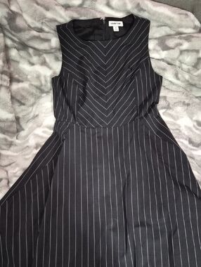 NWOT Lands' End Chase Pinstripe Sleeveless Midi Dress